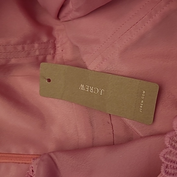 NWT J.Crew Guipure Pink Spaghetti Strap Lace Lined Scalloped Neckline/Hem Dress - Picture 10 of 17